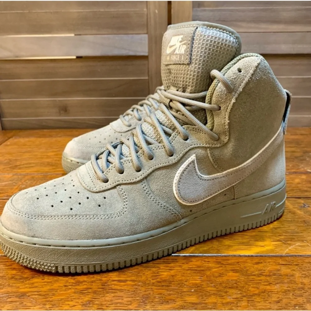 Nike Air Force 1 High Top Sneakers - Olive Stucco - Picture 1 of 15